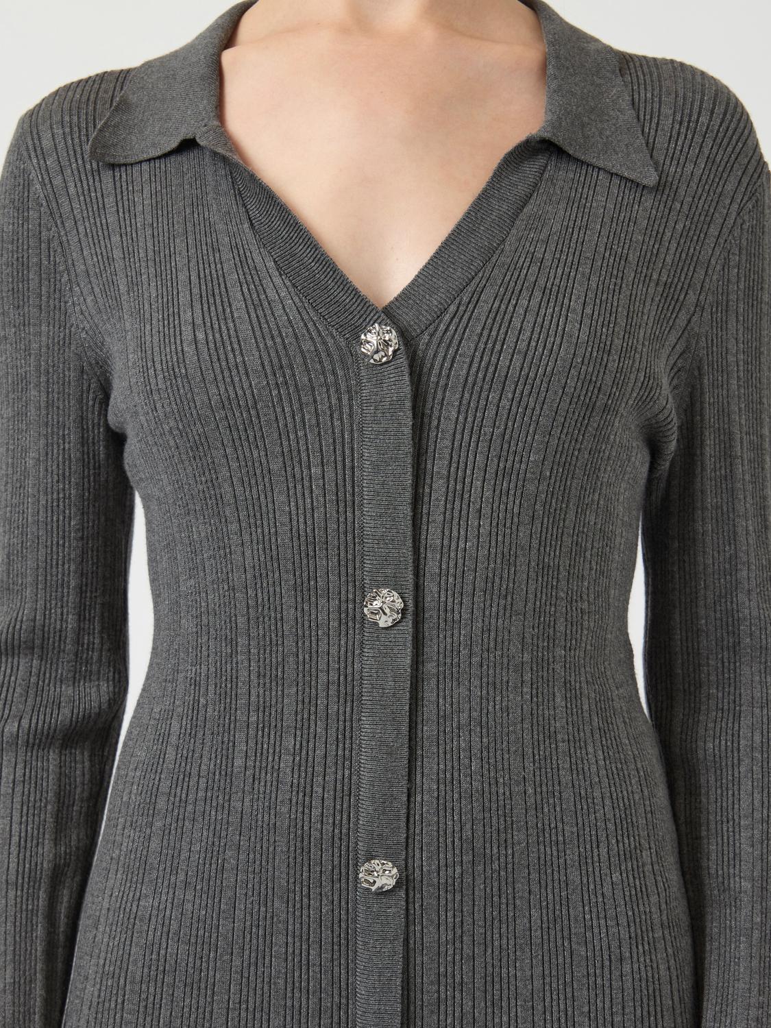 YASMIQLO Midi Dress - Dark Grey Melange - VERO MODA & VILA Bergvik